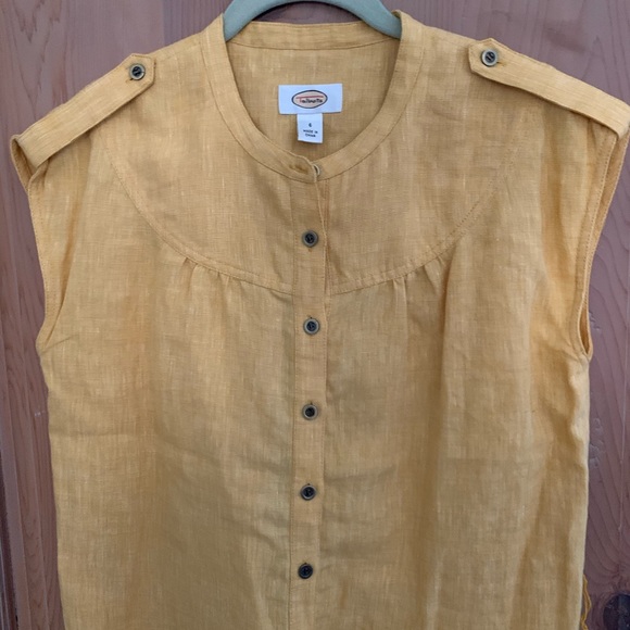 Talbots Beautiful Yellow Linen Dress - Picture 3 of 7